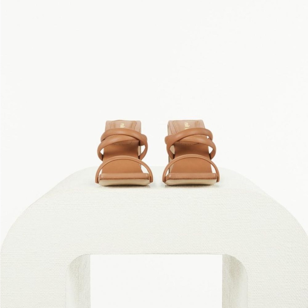 cult gaia Brown Strappy Square-Toe Heeled Sandals - Picture 6 of 13
